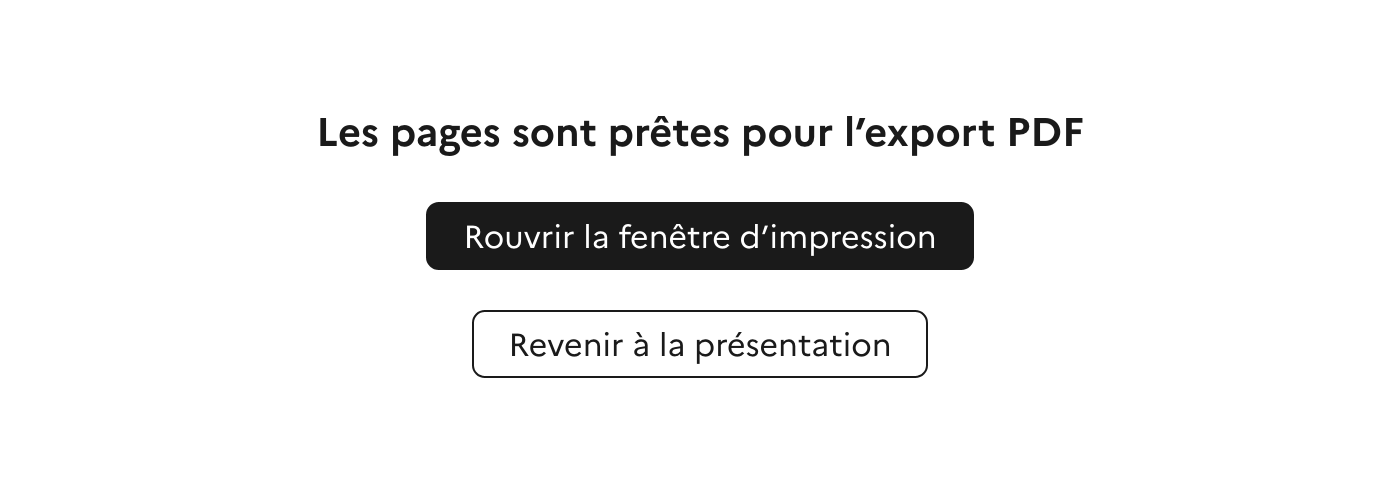 La page de l'export PDF après la fermeture de la fenêtre d'impression