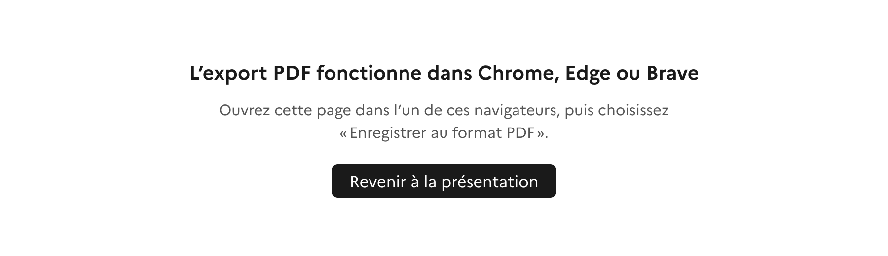 La page de l'export PDF ouverte dans Firefox