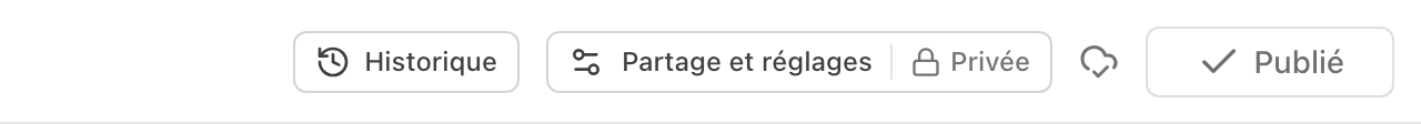 Le bouton « Publié » après la publication